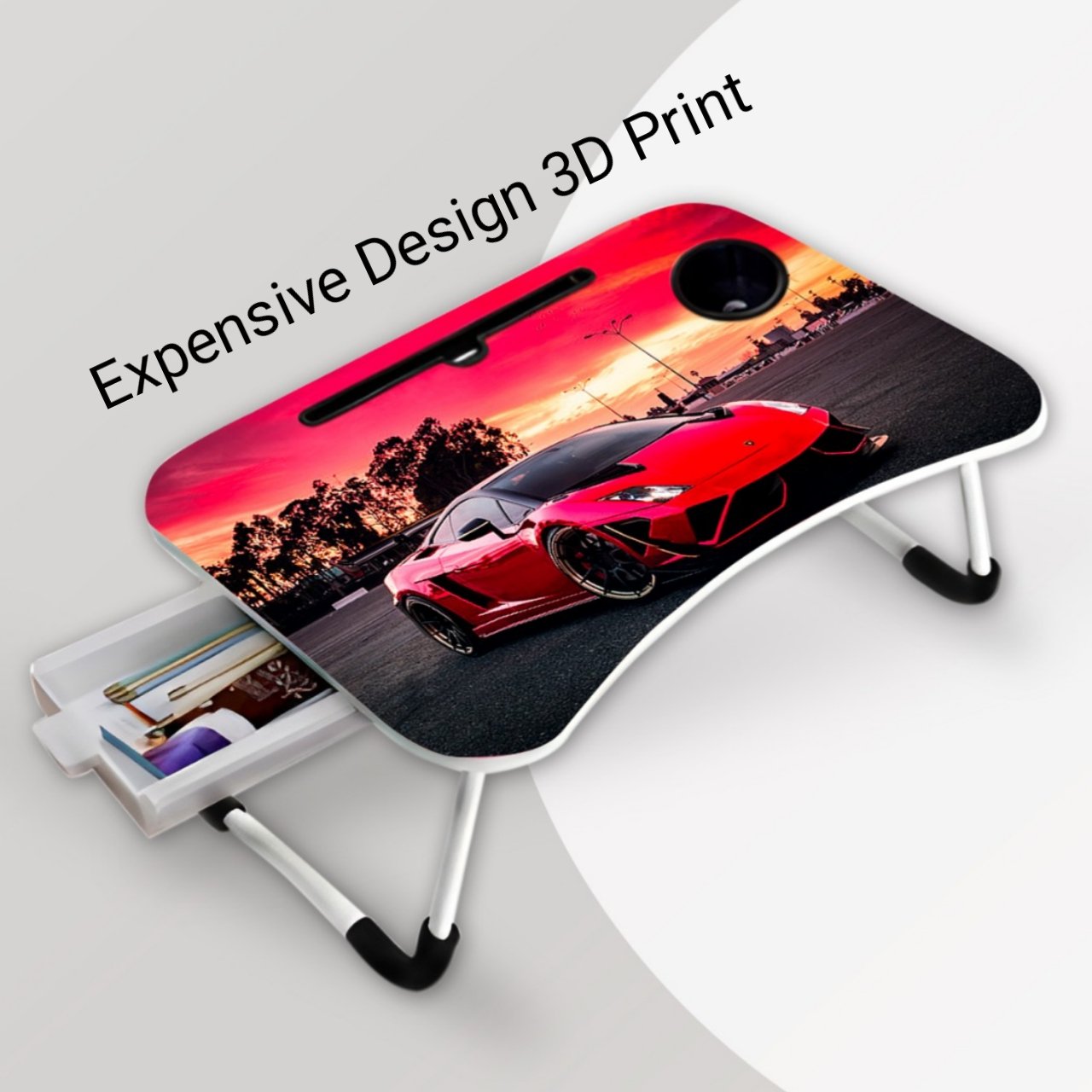 Private Car Printed Laptop Table